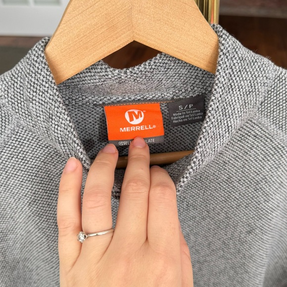 Merrell Sweater Mens Small Grey Sweatshirt Thermal Waffle Base Layer Adult - Picture 5 of 9